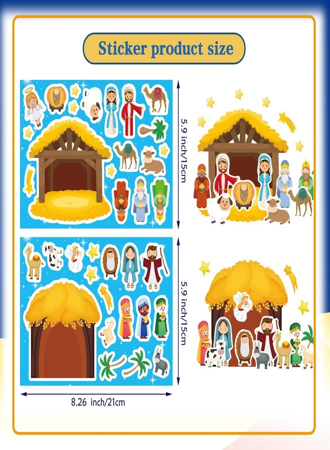 DUJAA Christmas Nativity Stickers for Kids, Make a Nativity Scene Kit, Jesus Birth Stickers, Christmas Crafts for Kids, Christian Religious Bible Scene Party Favor Home Classroom Activity - Image 3